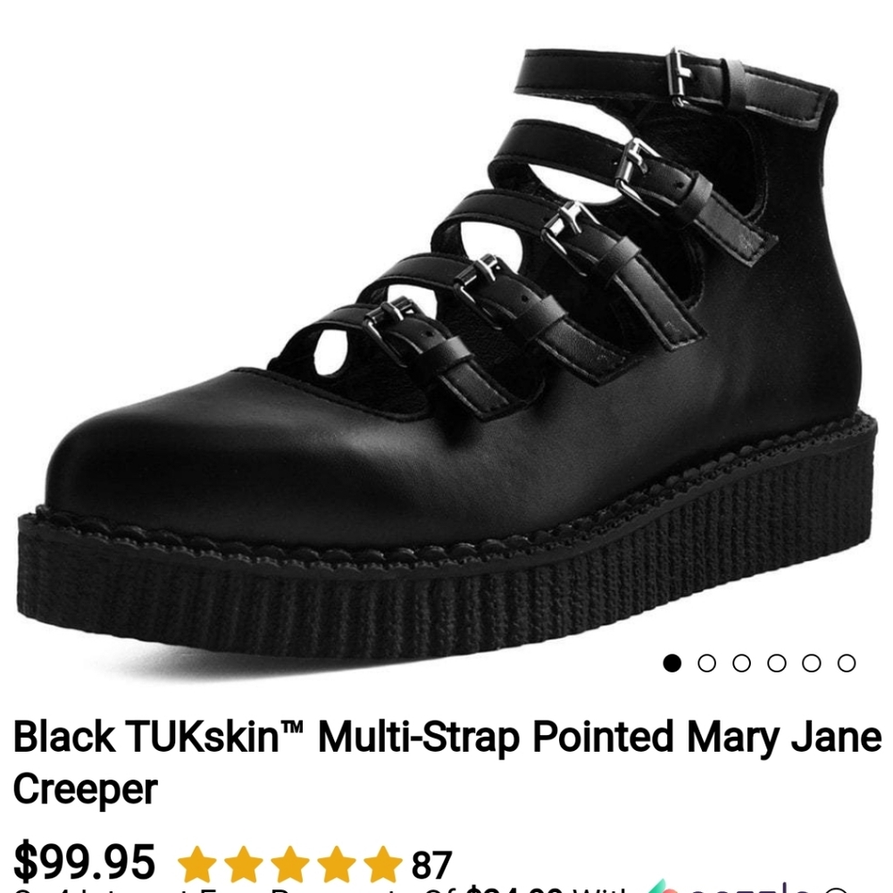 Black multi strap maryjane creepers